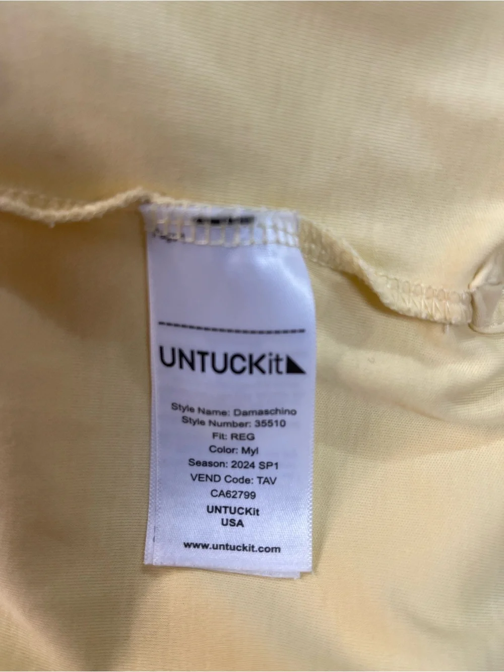 UNTUCKit Damaschino Short Sleeve Polo Yellow